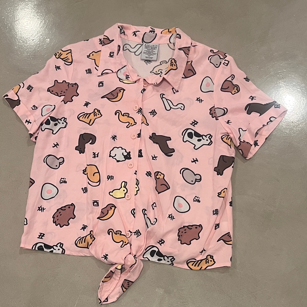 Pink Animal Print Blouse